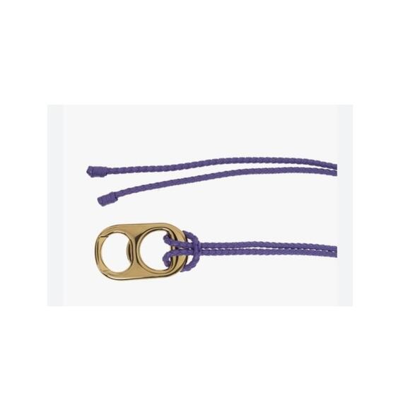 Bottega Veneta Can Opener Braided Lambskin Belt Purple Italy NWT main image 5